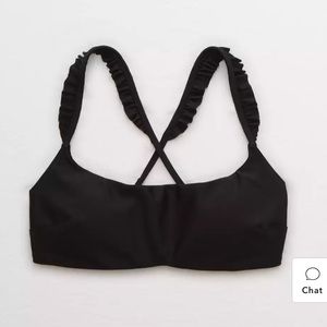 2/$40 💛☀️ Aerie Ruffle Scoop Bikini Top (Black)